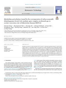 165. Metabolism perturbation Caused by the overexpression of carbon monoxide dehydrogenase/Acetyl-CoA synthase gene complex accelerated gas to acetate conversion rate of Eubacterium limosum KIST612