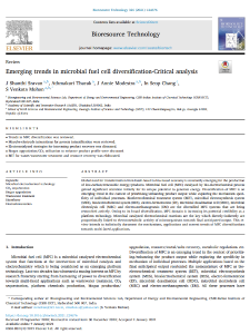 163. Emerging trends in microbial fuel cell diversification - Critical analysis