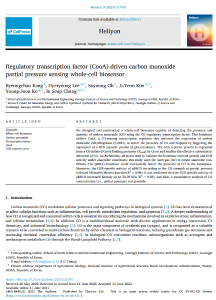 176. Regulatory transcription factor (CooA)-driven carbon monoxide partial pressure sensing whole-cell biosensor