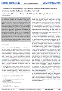 123. Correlation of Overvoltages and Current Densities to Estimate Optimal Electrode Size for Sediment Microbial Fuel Cells