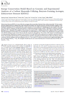 110. Energy conservation model based on genomic and experimental analyses of a carbon monoxide-utilizing, butyrate-forming acetogen, Eubacterium limosum KIST612